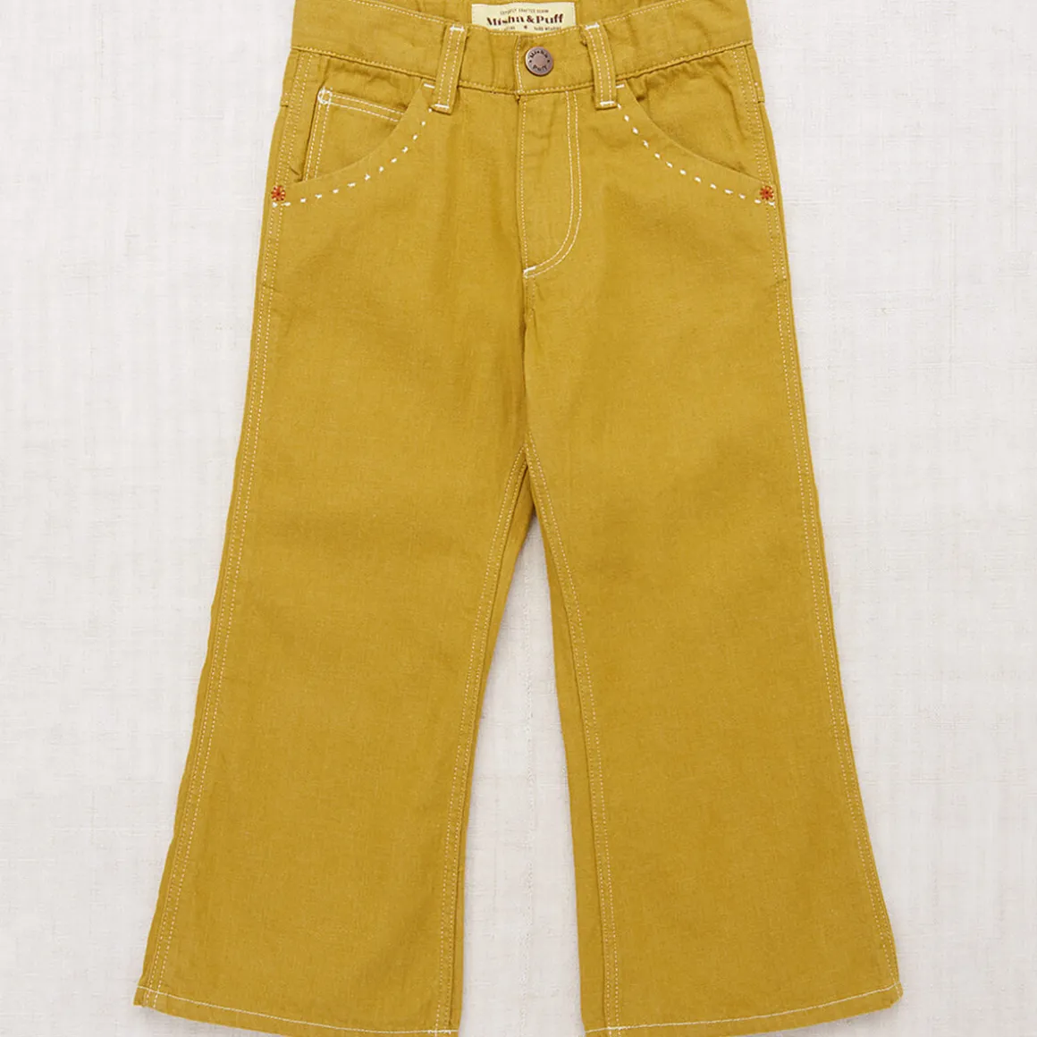 Slim Flared Jeans in Ochre Denim by Misha & Puff - Last Ones In Stock - 5-6 Years
