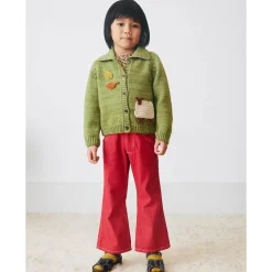 Slim Flared Jeans in Vintage Red Denim by Misha & Puff