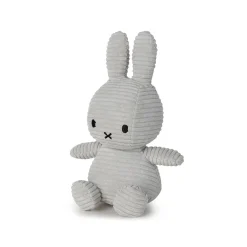 Small Corduroy Miffy in Soft Grey (23cm) by Bon Ton Toys