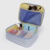Small Cosmetic Case in Light Blue Gingham by Baggu