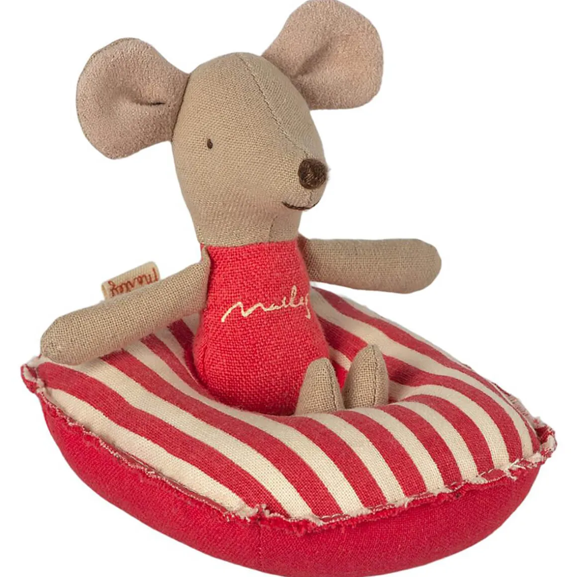 Small Mouse Rubber Boat in Red Stripe by Maileg