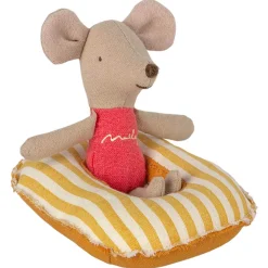 Small Mouse Rubber Boat in Yellow Stripe by Maileg