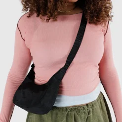 Small Nylon Crescent Bag in Black by Baggu