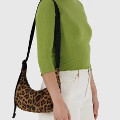 Small Nylon Crescent Bag in Leopard by Baggu