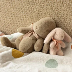 Small Plush Bunny in Dusty Brown With Bow (27cm) by Maileg