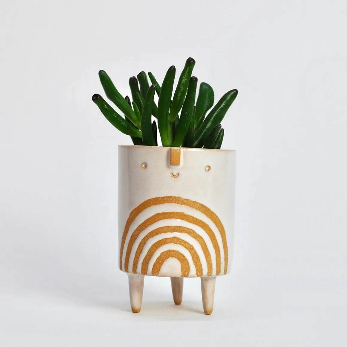 Small Tripod Planter Pot in White / Rainbow by Atelier Stella