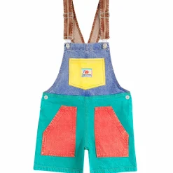 Smiling Colour Block Denim Dungarees by Bobo Choses