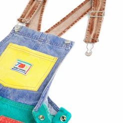 Smiling Colour Block Denim Dungarees by Bobo Choses