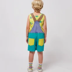 Smiling Colour Block Denim Dungarees by Bobo Choses