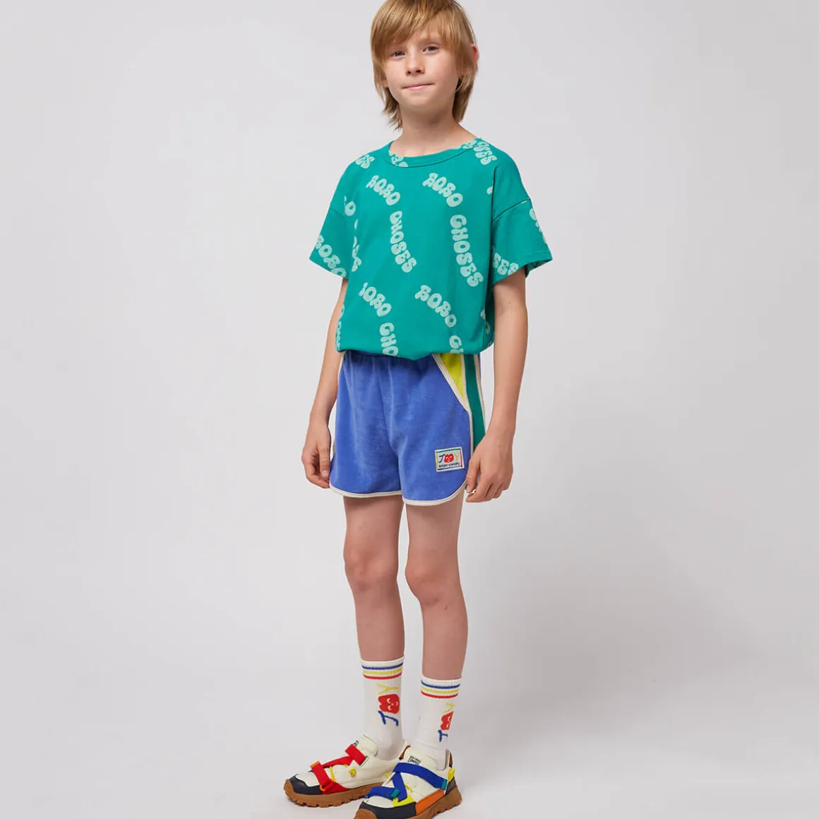 Smiling Colour Block Terry Shorts by Bobo Choses
