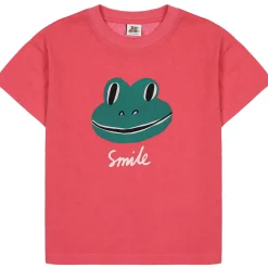 Smiling Frog T Shirt in Pink by Jelly Mallow