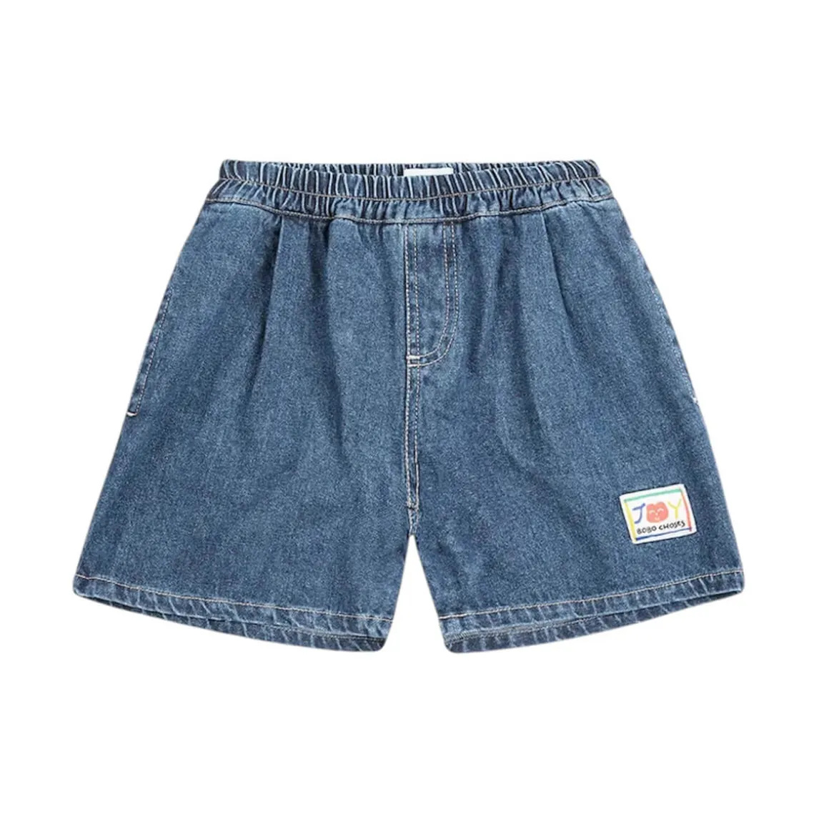 Smiling Mid Denim Bermuda Shorts by Bobo Choses