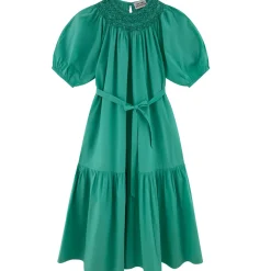 Smocked Dress in Emerald by The Tiny Big Sister - Last Ones In Stock - EUR 34 (UK 6)
