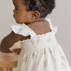 Smocked Jersey Dress in Puppies by Quincy Mae