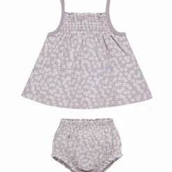 Smocked Tank + Bloomer Set in Lavender Ditsy by Quincy Mae