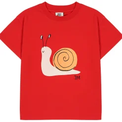 Snail T-Shirt in Red by Jelly Mallow