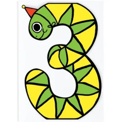 Snake 3rd Birthday Number Greetings Card by Alice Bowsher for Wrap