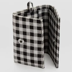 Snap Wallet in Black And White Gingham by Baggu