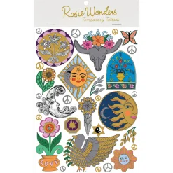 70s New Age Temporary Tattoos (A5 Size) by Rosie Wonders