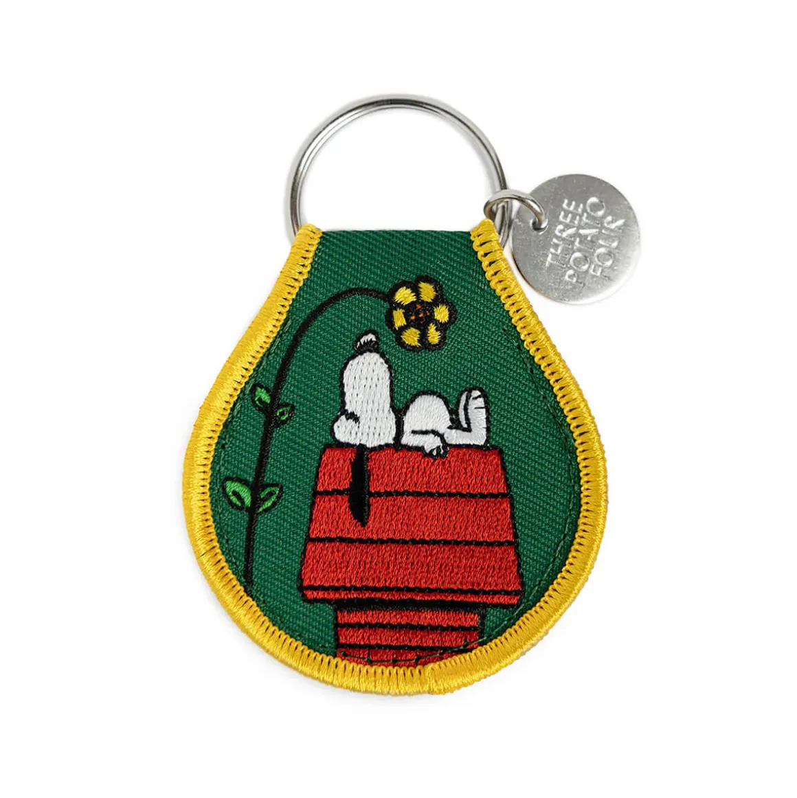 Snoopy Flower Doghouse Patch Keychain by Three Potato Four X Peanuts
