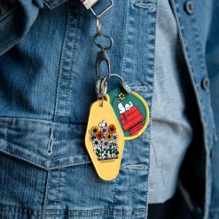 Snoopy Flower Doghouse Patch Keychain by Three Potato Four X Peanuts