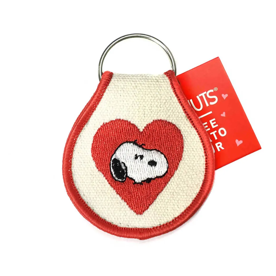 Snoopy Heart Patch Keychain by Three Potato Four X Peanuts