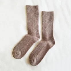 Snow Adult Socks in Mauve by Le Bon Shoppe