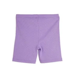 Solid Rib Bike Shorts in Purple by Mini Rodini