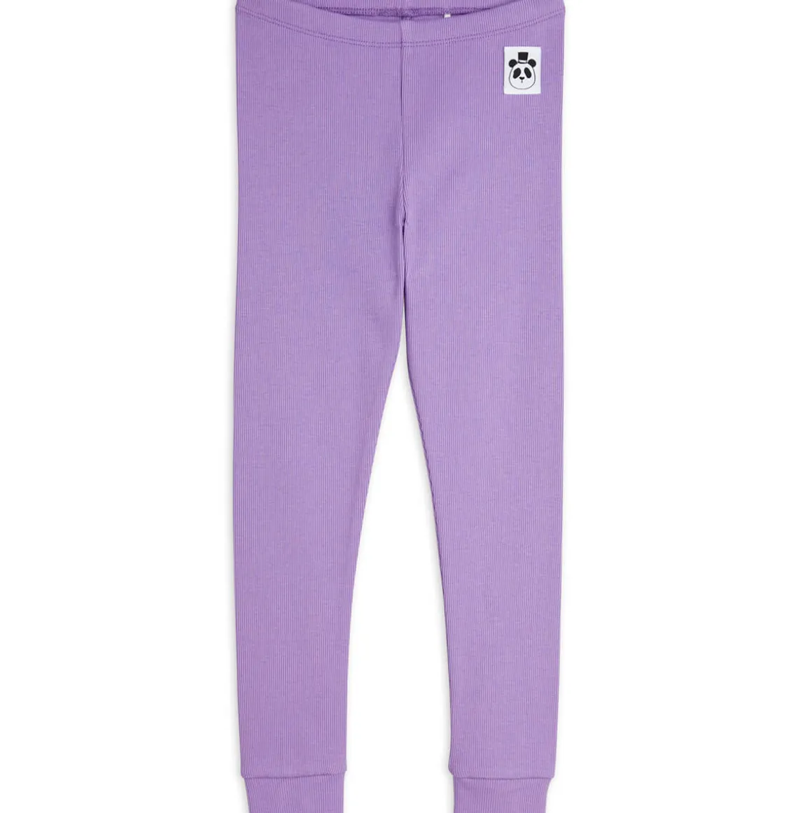 Solid Rib Leggings in Purple by Mini Rodini
