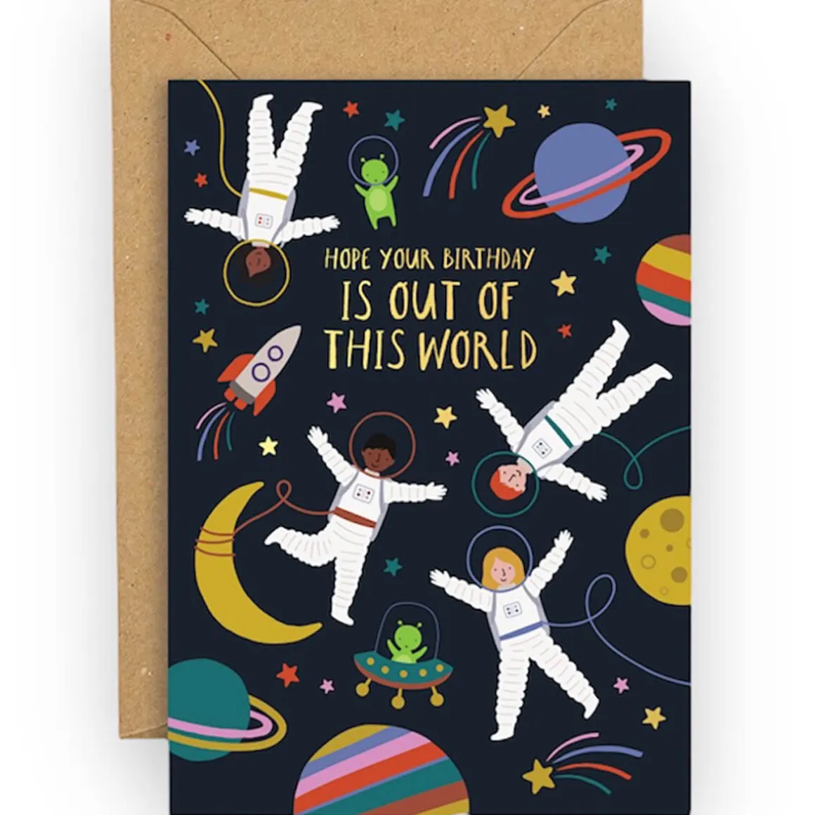 Space Birthday Greetings Card by Mifkins