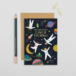Space Birthday Greetings Card by Mifkins