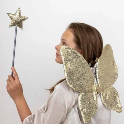 Sparkle Sequin Wings in Gold by Mimi & Lula