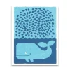 Splashing Whale Mini Greetings Card by Lisa Jones Studio
