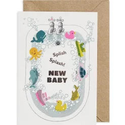 Splish Splash New Baby Greetings Card by Petra Boase