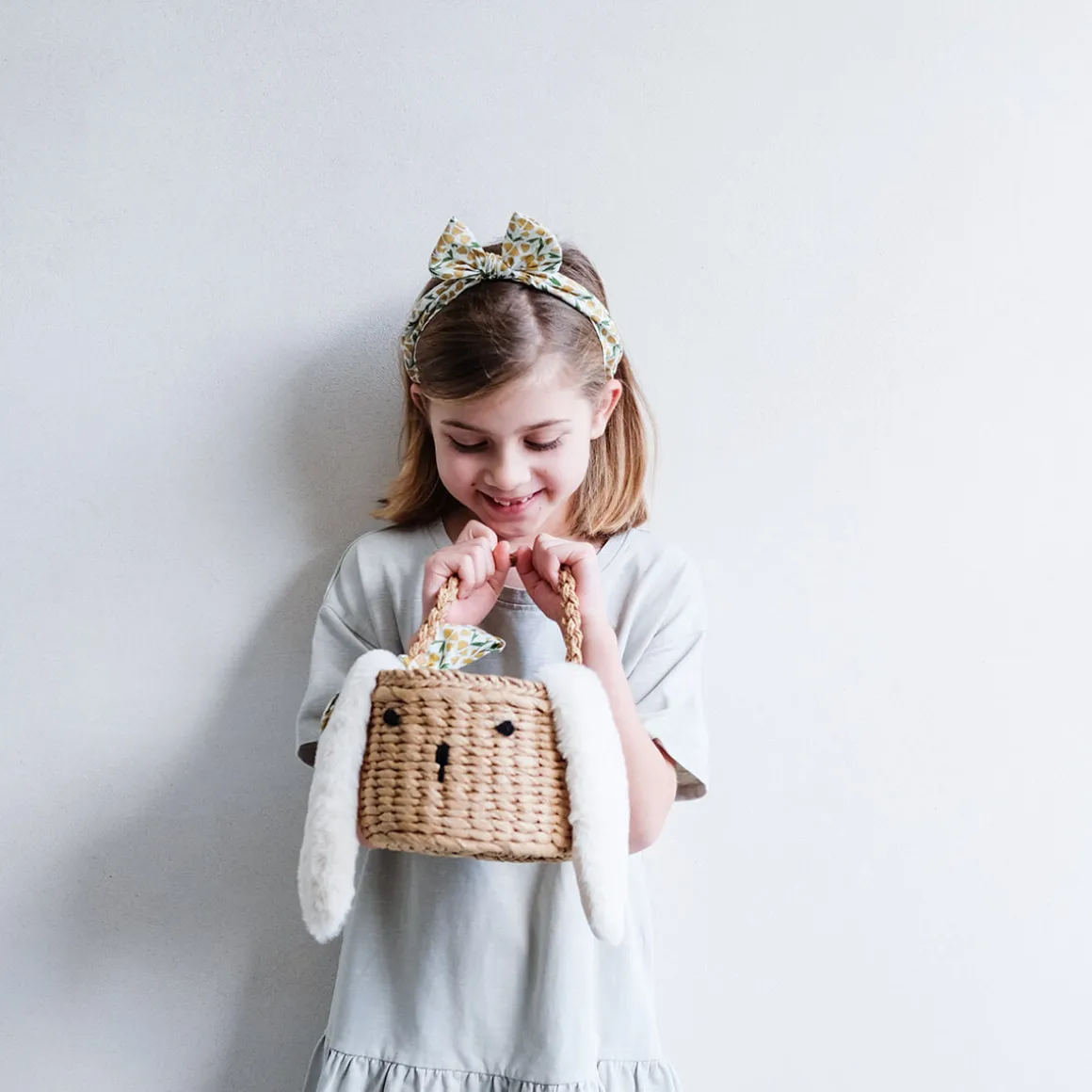 Spring Easter Basket in Yellow Floral by Mimi & Lula