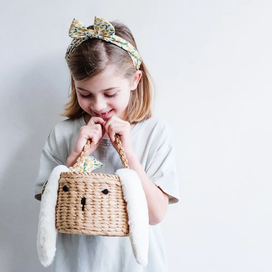 Spring Easter Basket in Yellow Floral by Mimi & Lula