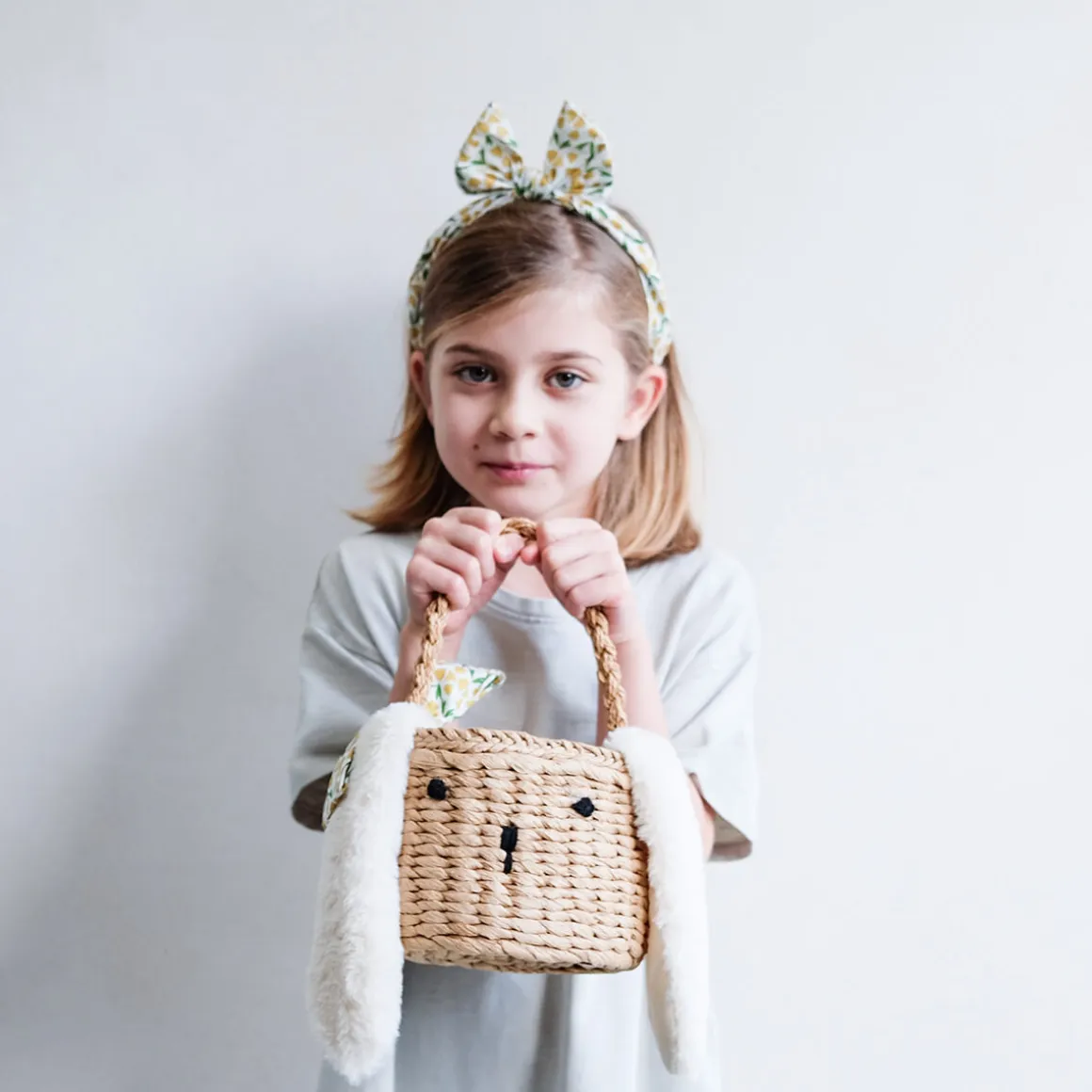 Spring Easter Basket in Yellow Floral by Mimi & Lula