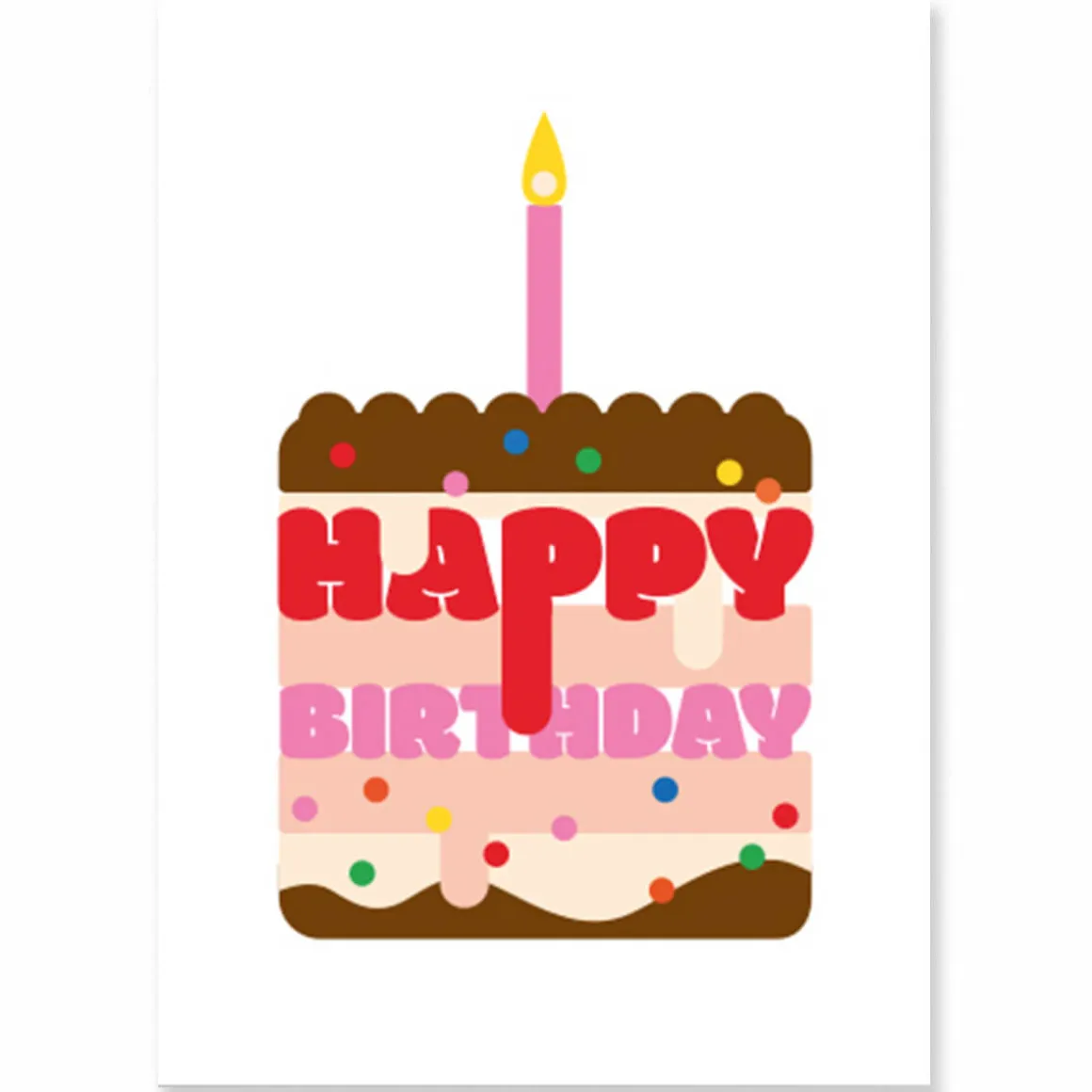 Sprinkle Birthday Cake Greetings Card by Dicky Bird
