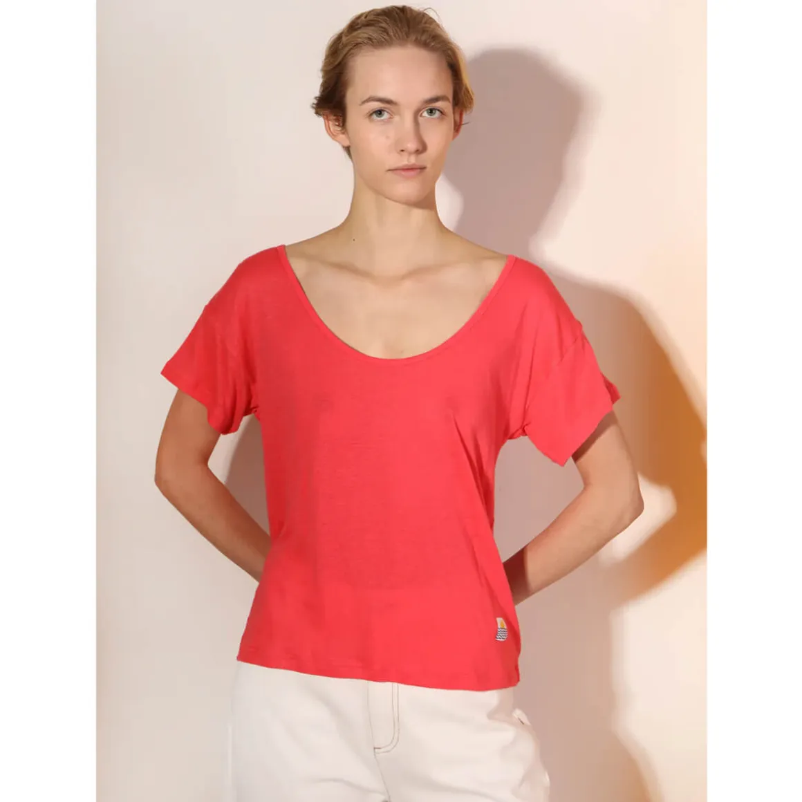 Square Cut Tee in Raspberry by L.F.Markey - Last Ones In Stock - UK 6-8