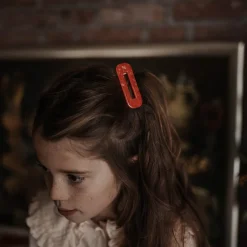 Squared Hair Clip in Spicy Orange by Repose AMS