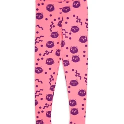 Squiggly Cat Leggings in Pink by Mini Rodini