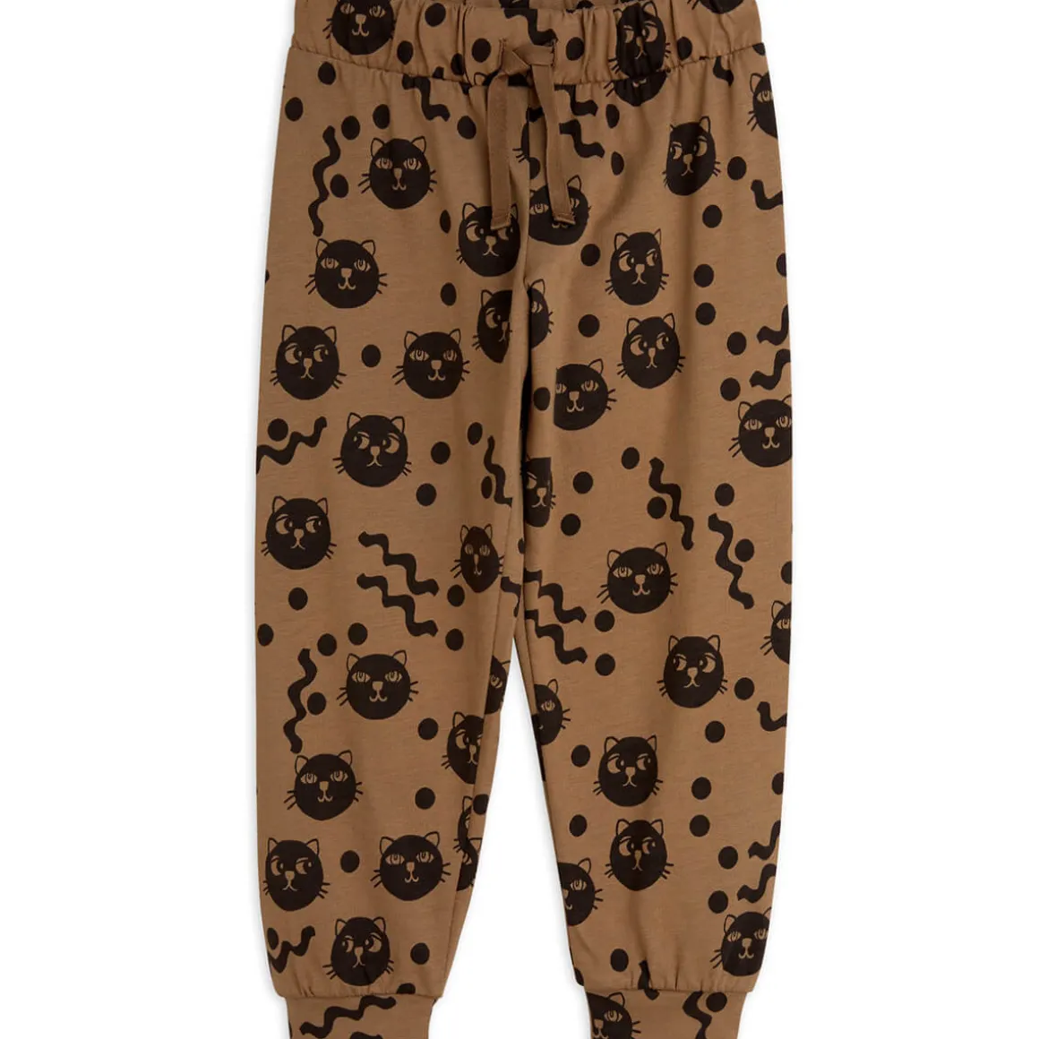 Squiggly Cats Trousers in Brown by Mini Rodini