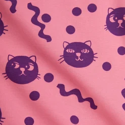 Squiggly Cats Turtleneck in Pink by Mini Rodini