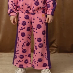 Squiggly Cat Sweatpants in Pink by Mini Rodini