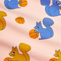 Squirrels Loose Fit T-shirt in Pink by Mini Rodini - Last One In Stock - 80/86 (9-18 Months)