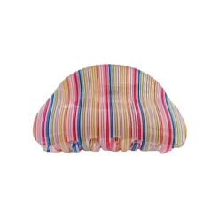 80s Rainbow Pinstripe Large Hair Claw by Hello Sakura