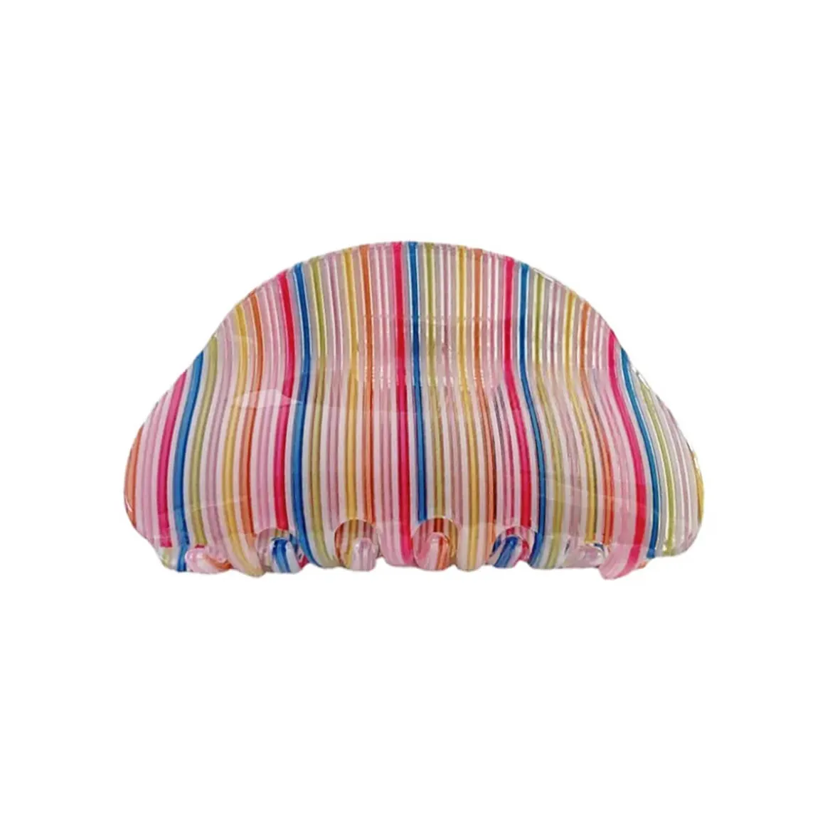 80s Rainbow Pinstripe Large Hair Claw by Hello Sakura