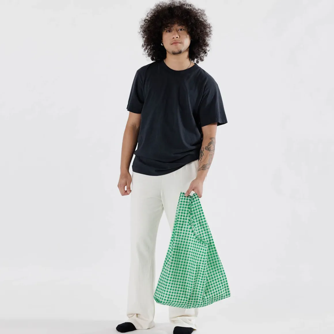 Standard Bag in Green Gingham by Baggu