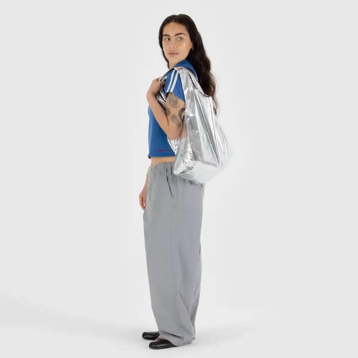 Standard Bag in Metallic Silver by Baggu