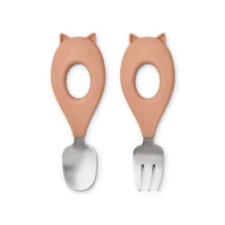 Stanley Baby Cutlery in Cat / Tuscany Rose by Liewood